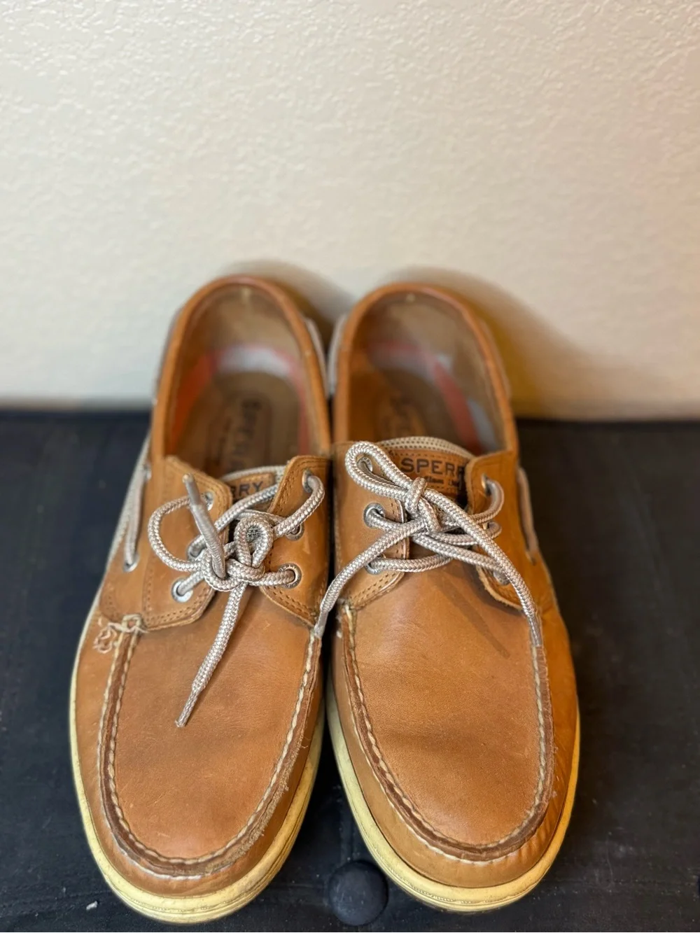Sperry Tan Leather Lace-Up Boat Shoes